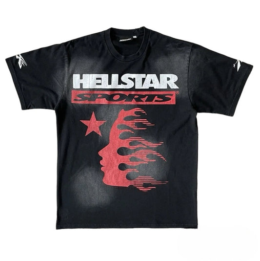 24ss Black Washed HELLSTAR Studios Family Tee Men Women 1:1 Best Quality Oversized Pure Cotton Casual T Shirt